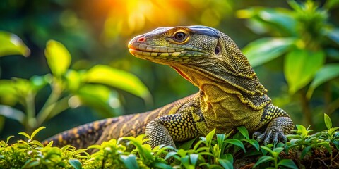 Obraz premium Candid Photography of Bengal Monitor Varanus bengalensis in Natural Habitat, Indian Wildlife, Reptile Behavior, Lizard Close-Up, Nature Conservation, and Wildlife Observation
