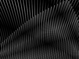 Abstract art geometric background with abstract 3d black white stripes pattern. Black and white optical illusion with waves and transitions.