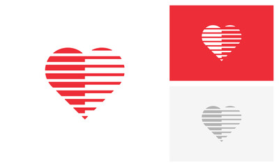 Digital heart modern concept logo design