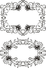 Vector floral ornamental frame. Vintage oriental panel, great for wedding decorations, greeting cards, invitations, banners, vinyl and laser ready.