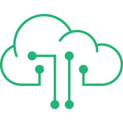 Cloud Tech Icon Line