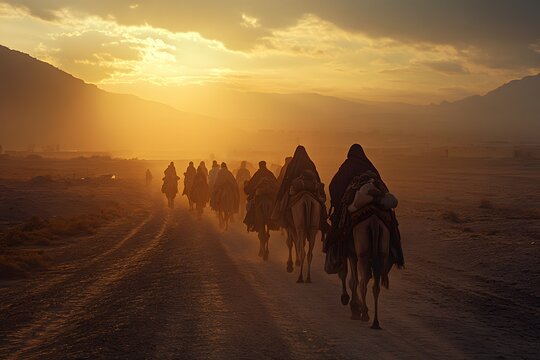 Berber nomads in desert