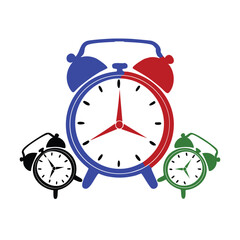 vintage-style alarm clocks vector illustration for creative timekeeping designs