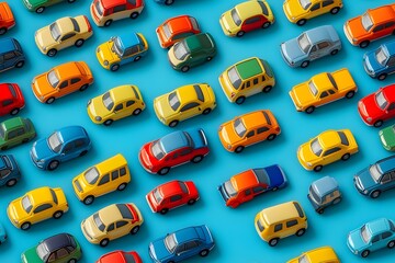 Naklejka premium Toy cars seamless pattern