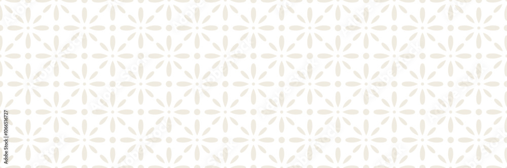 Poster White tile pattern banner, retro geometric seamless repeating horizontal background design