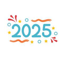 Obraz premium 2025 Year Number Typography