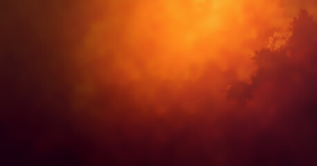 A soft, abstract background of warm orange and yellow hues fading into deep burgundy, with faint silhouettes resembling trees or clouds, creating a peaceful autumn ambiance.