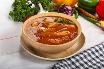 Thai Tom Yam soup with prawn