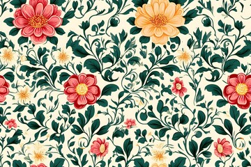 Victorian floral filigree pattern