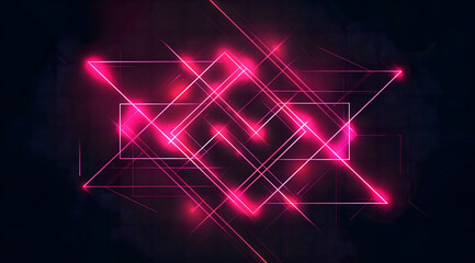 Background with glowing pink neon lines forming an abstract geometric pattern on a dark surface, perfect for futuristic, tech, or sci-fi themed projects