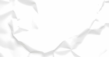 Obraz premium A white crumpled paper texture with subtle creases and folds, creating an abstract pattern with shadows and highlights for a soft, three-dimensional look.