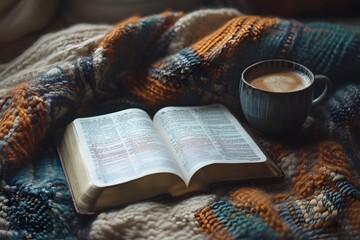 Bible with coffee and journal