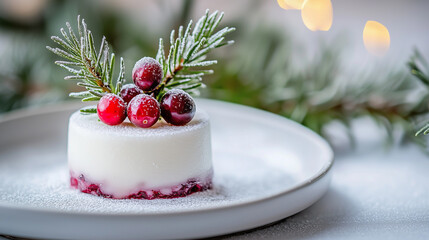 christmas pudding with berries