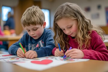 Children’s Valentine’s Day card-making