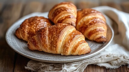 Fototapeta premium A studio shot of freshly baked pastries on a rustic wooden table