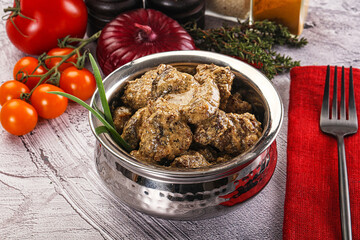 Beef liver with cream sauce