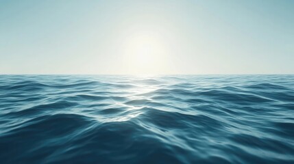Obraz premium A peaceful horizon with calm waves beneath a clear sky, creating a tranquil scene perfect for relaxation. The serene horizon and gentle waves invite contemplation and calmness.