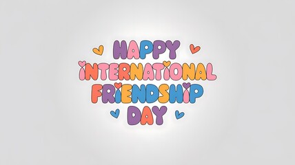 Obraz premium International Friendship Day Greeting with Colorful Letters and Hearts