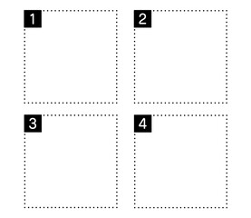 数字の入ったシンプルなドット線のフレーム　ベクター
