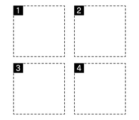 数字の入ったシンプルな破線のフレーム　ベクター
