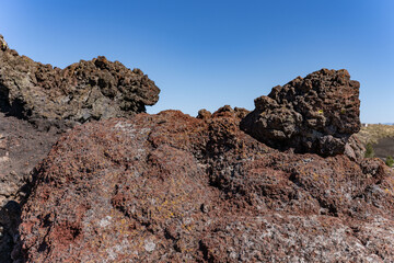Craters of the Moon National Monument & Preserve. Volcanic Field. Idaho's eastern Snake River Plain. Rafted Blocks from the North Crater Cinder Cone