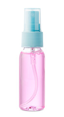 Clear plastic bottle filled with liquid, commonly used for skincare products