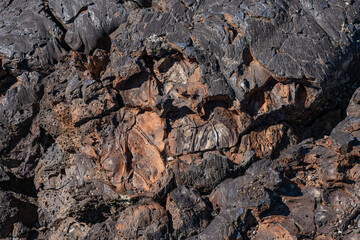 Blue Dragon Lava Flow. North Crater Pahoehoe Flow. North Crater Flow Trail / Craters of the Moon National Monument & Preserve. Volcanic Field. Idaho's eastern Snake River Plain.