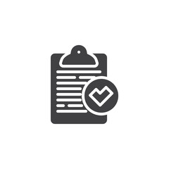 Fototapeta premium Document with check mark vector icon