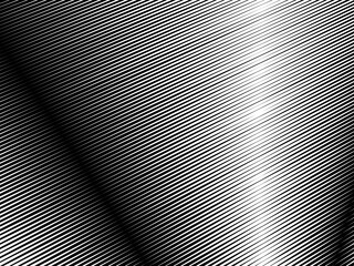 Abstract art geometric background with abstract 3d black white stripes pattern. Black and white optical illusion with waves and transitions.