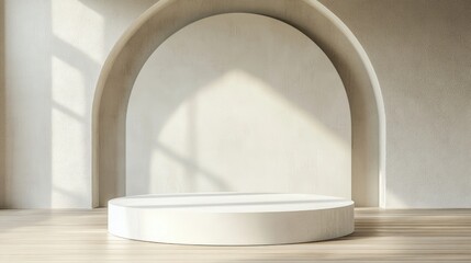 Elevate your success with a minimalist 3D podium against a simple backdrop, creating a perfect space for showcasing achievements and highlighting milestones with copy space.