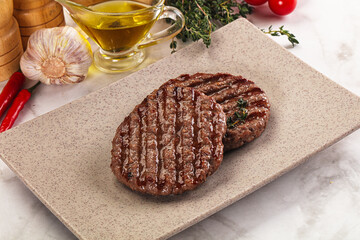 Grilled beef cutlet for burger