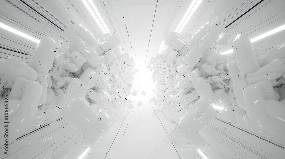 Poster futuristic motion graphics masks, a collection of twelve animated transition templates featuring abs