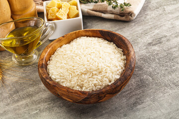 Dry Arborio rice for risotto