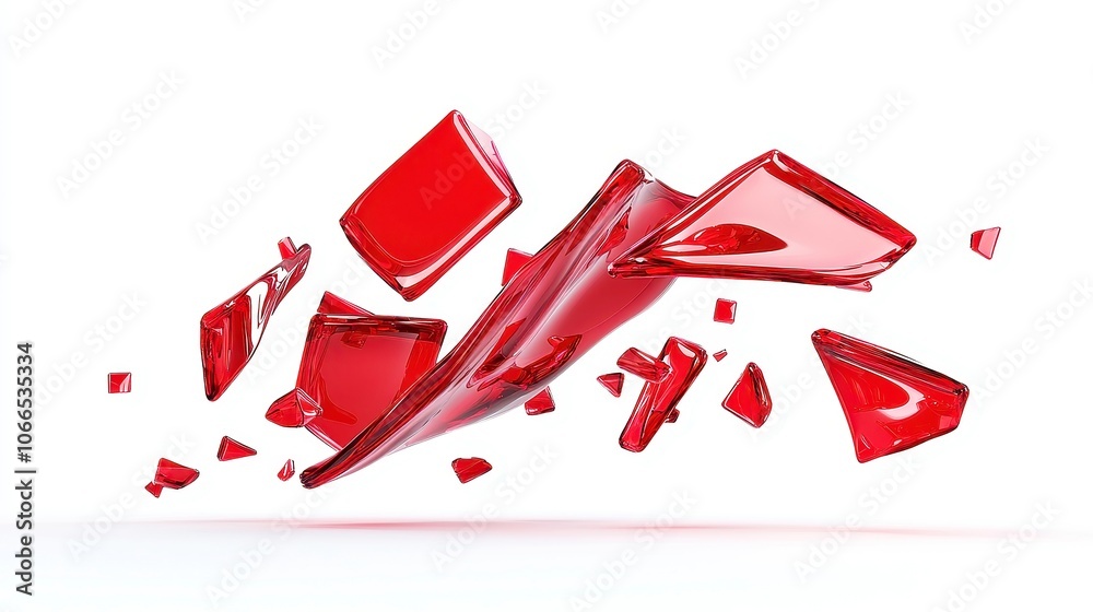 Poster dark red shape transition pack, ten vibrant dark red shapes with smooth transitions and alpha channe