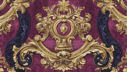 Ornate Golden Design on a Purple Background.