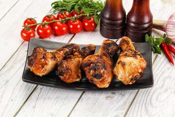 Hot and tasty chicken drumstick barbecue