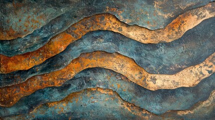 an abstract piece inspired by natural patterns, such as leaf veins, ripples in water, or rock formations. Use organic shapes and earthy colors to evoke a sense of connection to nature.