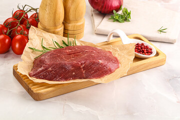 Raw beef meat uncocked steak