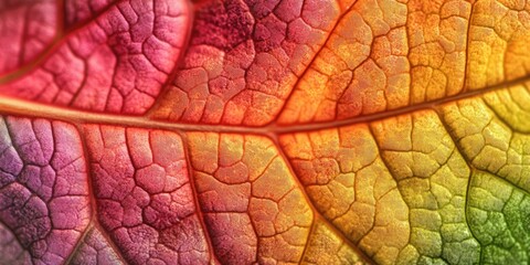 Fototapeta premium Close up photography showcasing the intricate details of a fresh Aztec flower leaf, capturing its vibrant colors and unique texture in great detail.