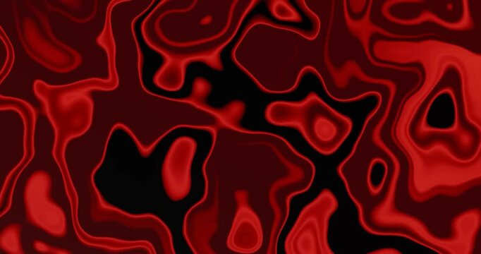 Mesmerizing Abstract Fluid Motion in 4K Loop Red and Black Background. Psychedelic Retro Groove Video
