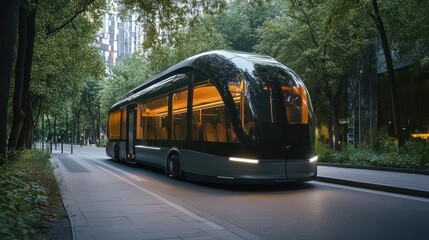 Inclusive public transport featuring AI-powered buses with accessibility options for all passengers