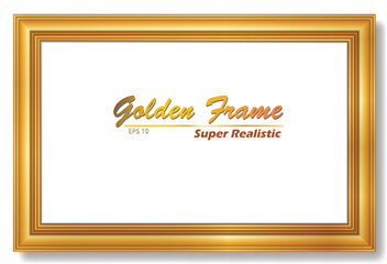 An Illustration elegant gold picture frame super realistic shape. 