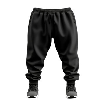 recommend clip art: Black casual sweatpants isolated. PNG
