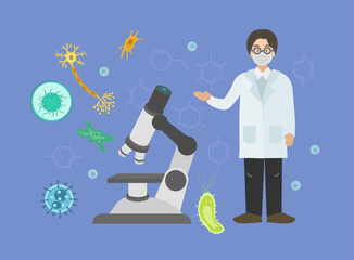 Professional scientists, doctors and chemical researchers working in laboratory experiment.