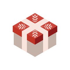 Red Gift box icon vector illustration