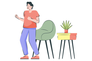A Person Raises Both Arms And Appears To Be Shouting, Conveying Frustration Or Excitement.