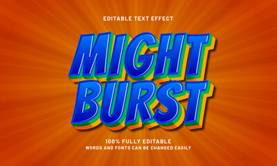 might burst editable text effects with a hero and kids theme