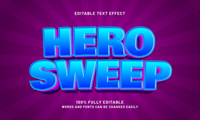 hero sweep editable text effects with a play and kids theme