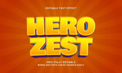 hero zest editable text effects with a play and kids theme
