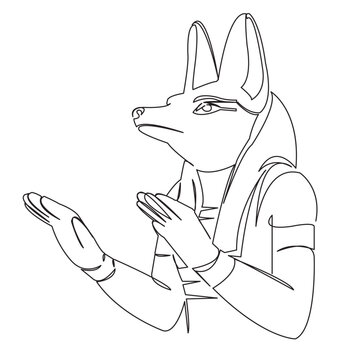 recommend clip art: One continuous single drawing line art flat doodle anubis, god, ancient, egypt, art. Isolated image hand draw contour on a white background
                    